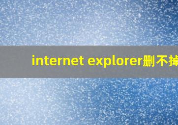 internet explorer删不掉